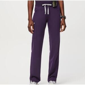 Figs Large Womens Petite Kade Cargo Scrub Pants Purple Jam Medical Uniform Soft
